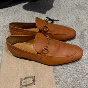 Gucci Men's Tan Leather Slip-On Loafers